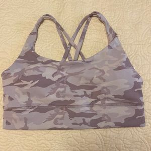 Lululemon Energy bra long 14 incognito camo jacquard iced irisviolet Verbana
